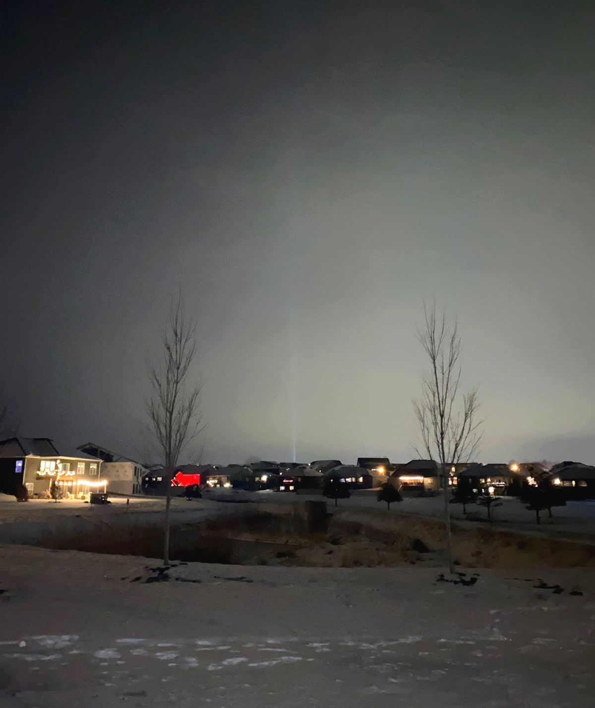 Grand opening searchlight beam seen from 2 miles away